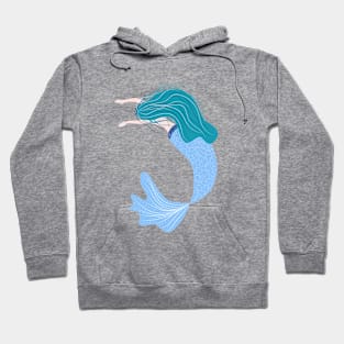 Swimming mermaid with a beautiful tail in patterns Hoodie